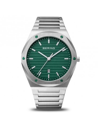 Bering Watch - Classic - Time and Date - Silver -42mm-Green-19742708