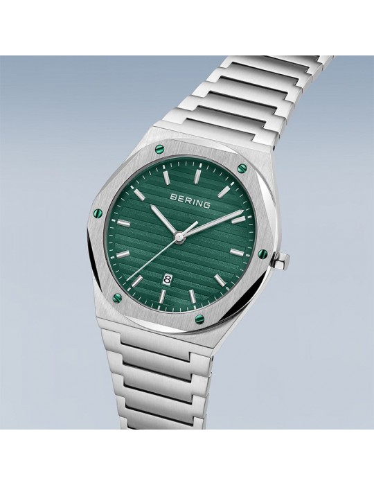 Orologio Bering - Classic - Tempo e Data - Silver -42mm-Verde-19742708