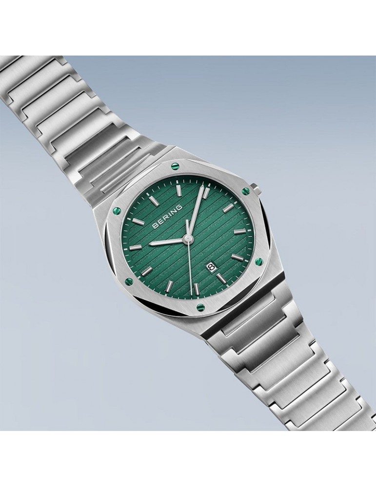 Orologio Bering - Classic - Tempo e Data - Silver -42mm-Verde-19742708