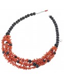 Red Lelune Women's Necklace with Coral - 0