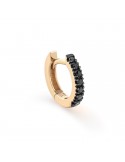Buonocore Single Earring - Circle Hoops in 18k Rose Gold with 0.05 ct Black Diamonds - 0