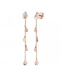 Buonocore Earrings - Dew Pendant in 18k Rose Gold with White Diamonds 0.19 ct - 0