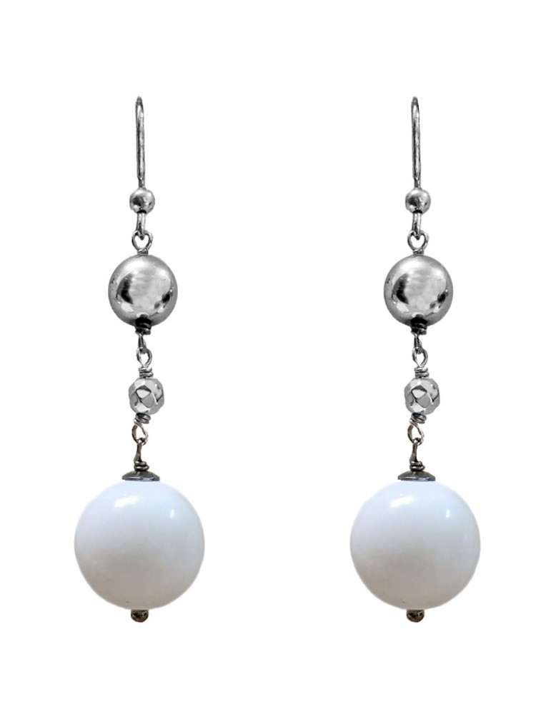 Della Rovere Earrings - Pendants - Hematite - White Agate - ORDRP038