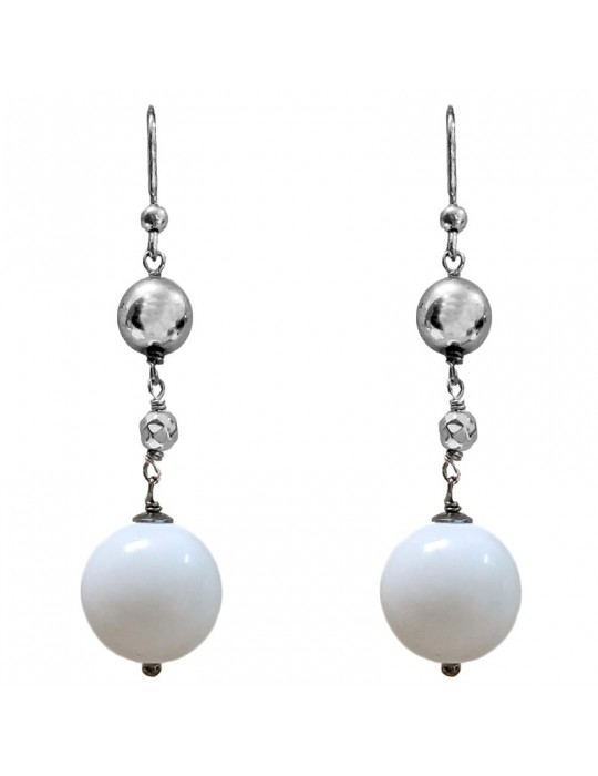 Della Rovere Earrings - Pendants - Hematite - White Agate - ORDRP038