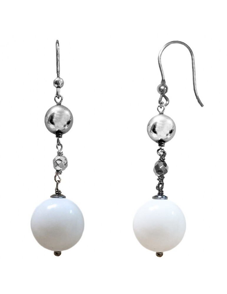 Della Rovere Earrings - Pendants - Hematite - White Agate - ORDRP038