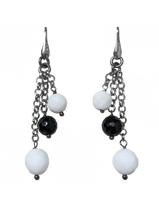 Orecchini Della Rovere - Agata Bianca - Onice Nero - ORDRP040