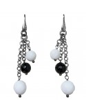 Orecchini Della Rovere - Agata Bianca - Onice Nero - ORDRP040