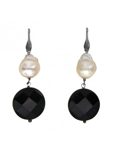 Della Rovere Earrings - Pendants - Baroque Pearls - Black Onyx - 21490S1600Y