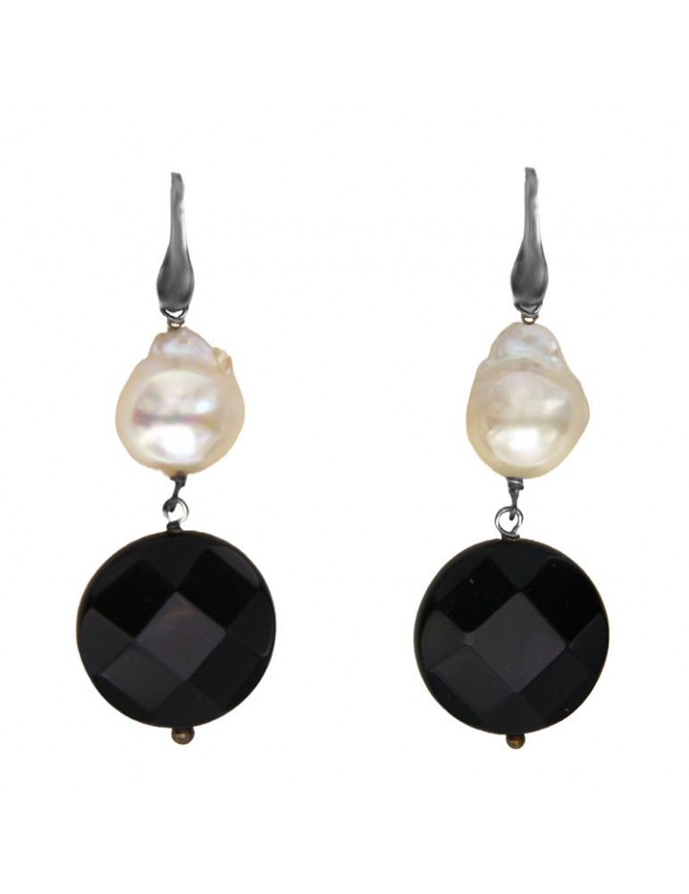 Della Rovere Earrings - Pendants - Baroque Pearls - Black Onyx - 21490S1600Y