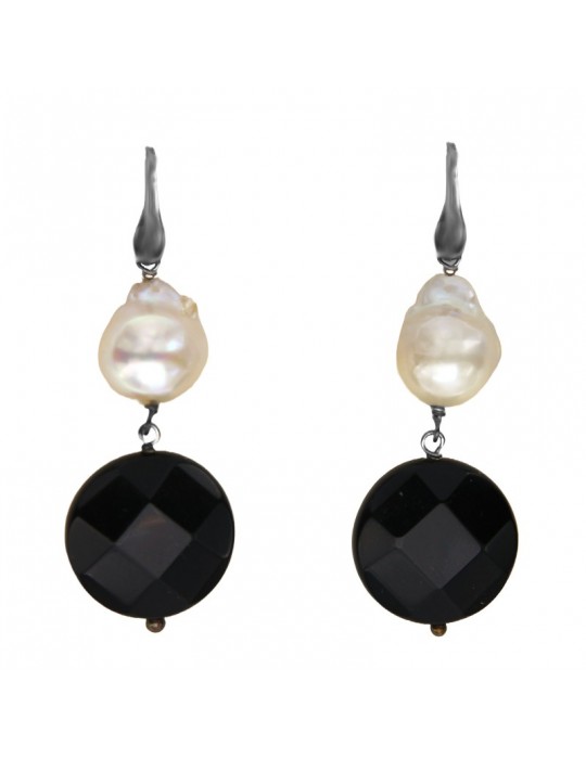 Della Rovere Earrings - Pendants - Baroque Pearls - Black Onyx - 21490S1600Y