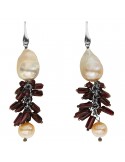 Della Rovere Earrings - Baroque Pearls - Purple Garnet - ORDRP084BIS