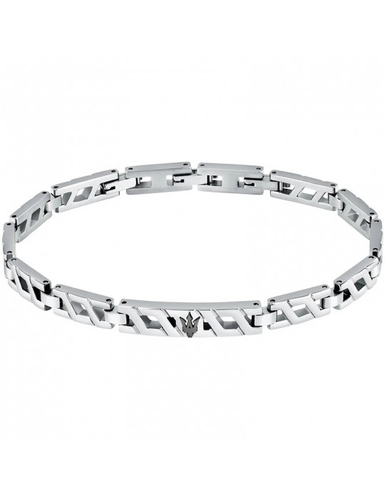 Bracciale Maserati - Iconic - Acciaio 316L - Tridente Nero -JM124AVD34