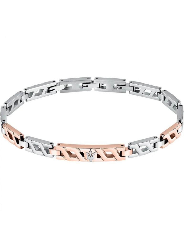 Bracciale Maserati-Iconic-Silver-Rose Gold-Tridente Centrale-JM124AVD37