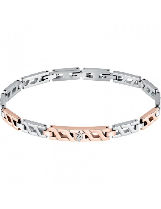 Bracciale Maserati-Iconic-Silver-Rose Gold-Tridente Centrale-JM124AVD37