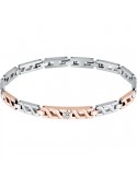Maserati Bracelet-Iconic-Silver-Rose Gold-Central Trident-JM124AVD37