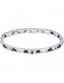 Maserati Bracelet - Iconic - Silver Links - Blue Junctions-JM124AVD39
