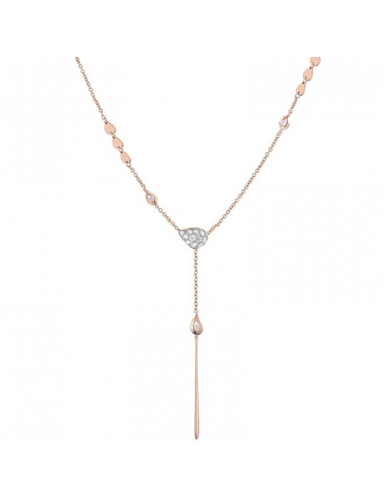 Buonocore - Dew Necklace in 18k Rose Gold with Drop Pendants and Natural Diamonds 0.26 ct - 0