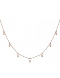 Buonocore - Dew Necklace in 18k Rose Gold with Drop Pendants and Natural Diamonds 0.16 ct - 0
