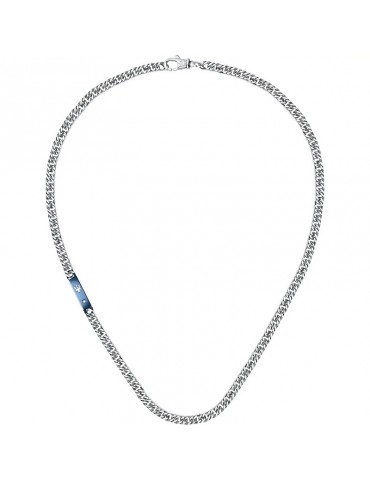 Collana Maserati da Uomo - Jewels-in Acciaio 316L-Targa Blu-JM221ATY02