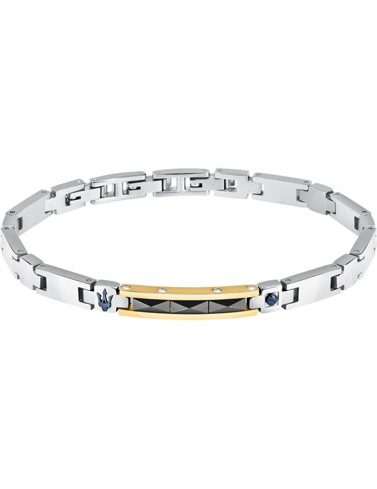 Maserati Bracelet - Ceramic - Black Elements - Blue Trident-JM224ATZ37