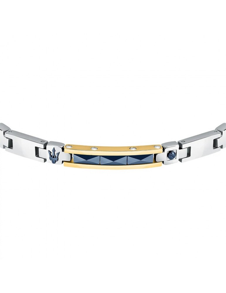 Maserati Bracelet - Ceramic - Black Elements - Blue Trident-JM224ATZ37