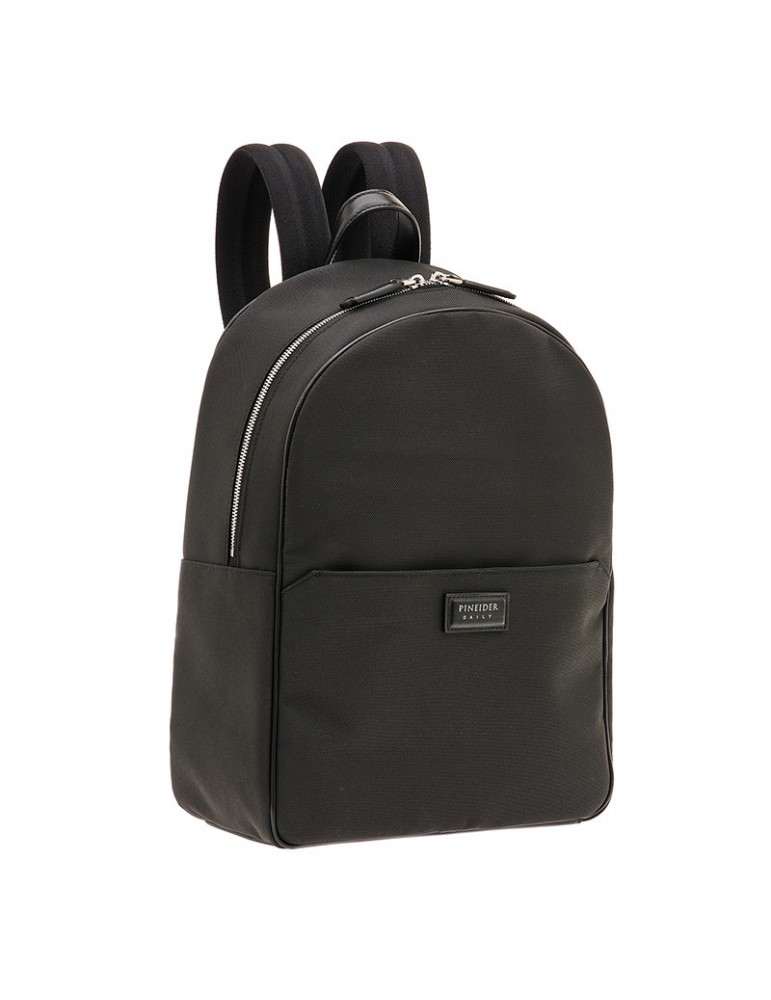 Pineider - Daily Backpack in Black Nylon and Smooth Calfskin - 0