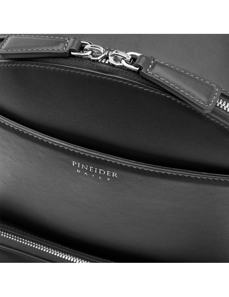 Pineider Backpack - Daily East in Black Smooth Calfskin - 0