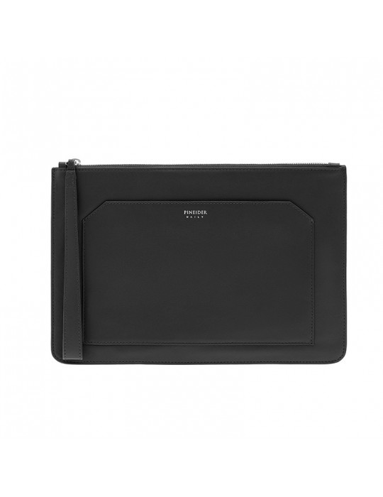 Pouch Medium Pineider - Daily in Black Smooth Calfskin - 0