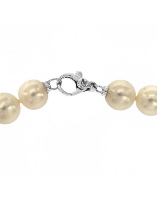 Miluna Bracelet for Women - with Strand of Freshwater Pearls 7 - 7.5 mm and 18k White Gold Clasp - 0