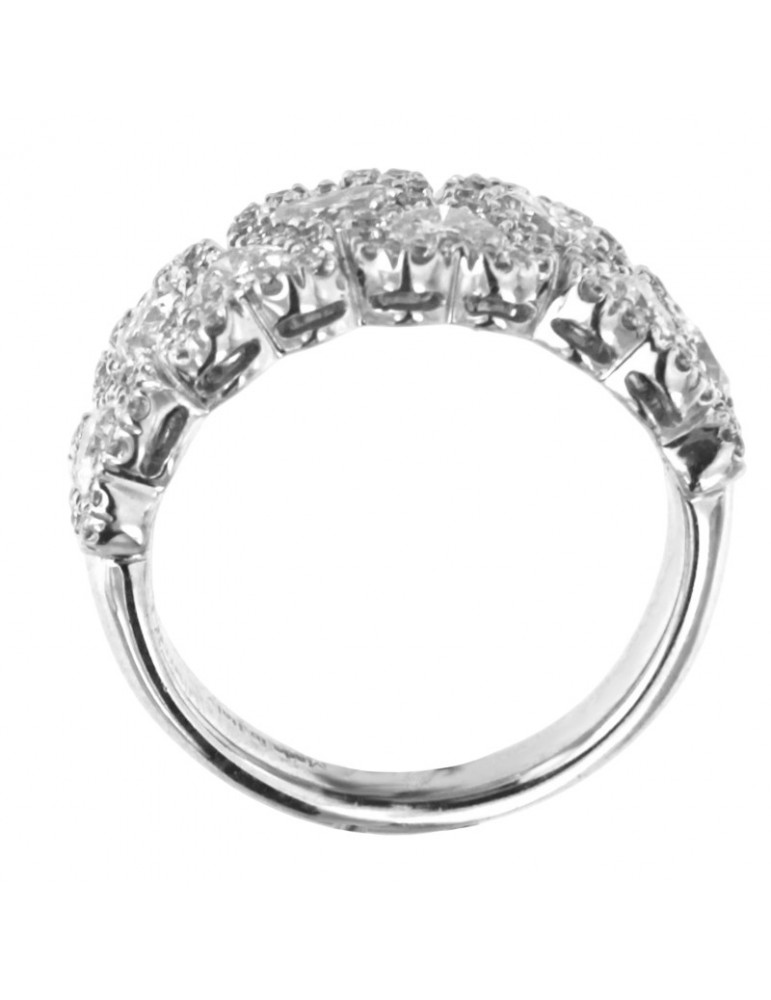 Davite & Delucchi Ring - Hearts in 18k White Gold with Natural Diamonds 0.49 ct - 0