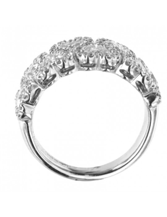 Davite & Delucchi Ring - Hearts in 18k White Gold with Natural Diamonds 0.49 ct - 0