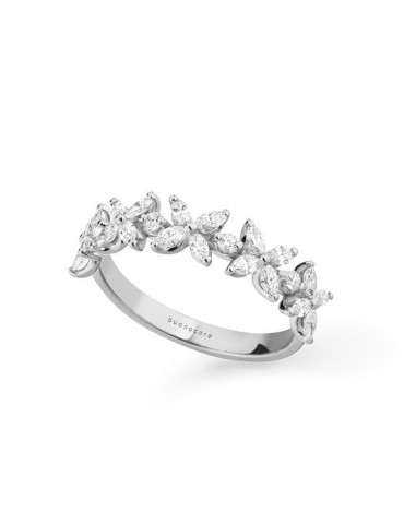 Buonocore - Leaf Ring in 18k White Gold with Natural Diamonds 0.60 carats - 0
