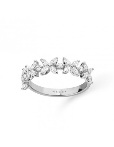 Buonocore - Leaf Ring in 18k White Gold with Natural Diamonds 0.60 carats - 0 2