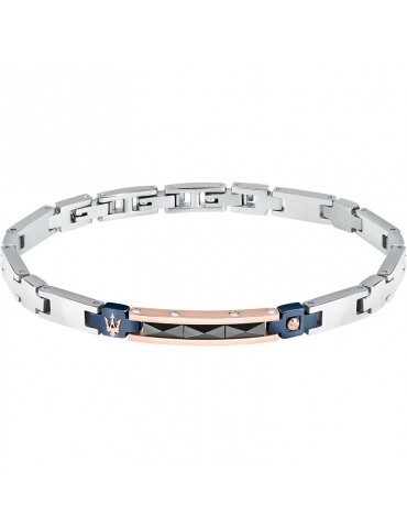 Bracciale Maserati - Ceramic - Elementi Neri -Tridente Rosè-JM224ATZ38