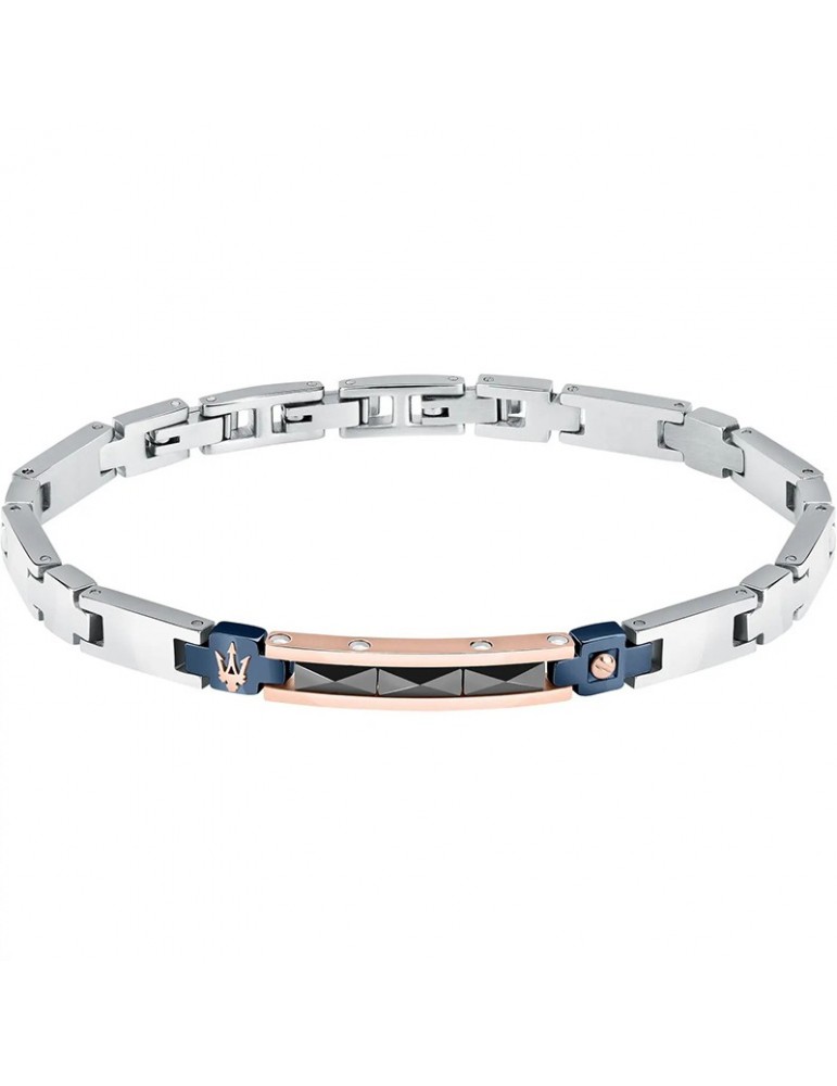 Bracciale Maserati - Ceramic - Elementi Neri -Tridente Rosè-JM224ATZ38