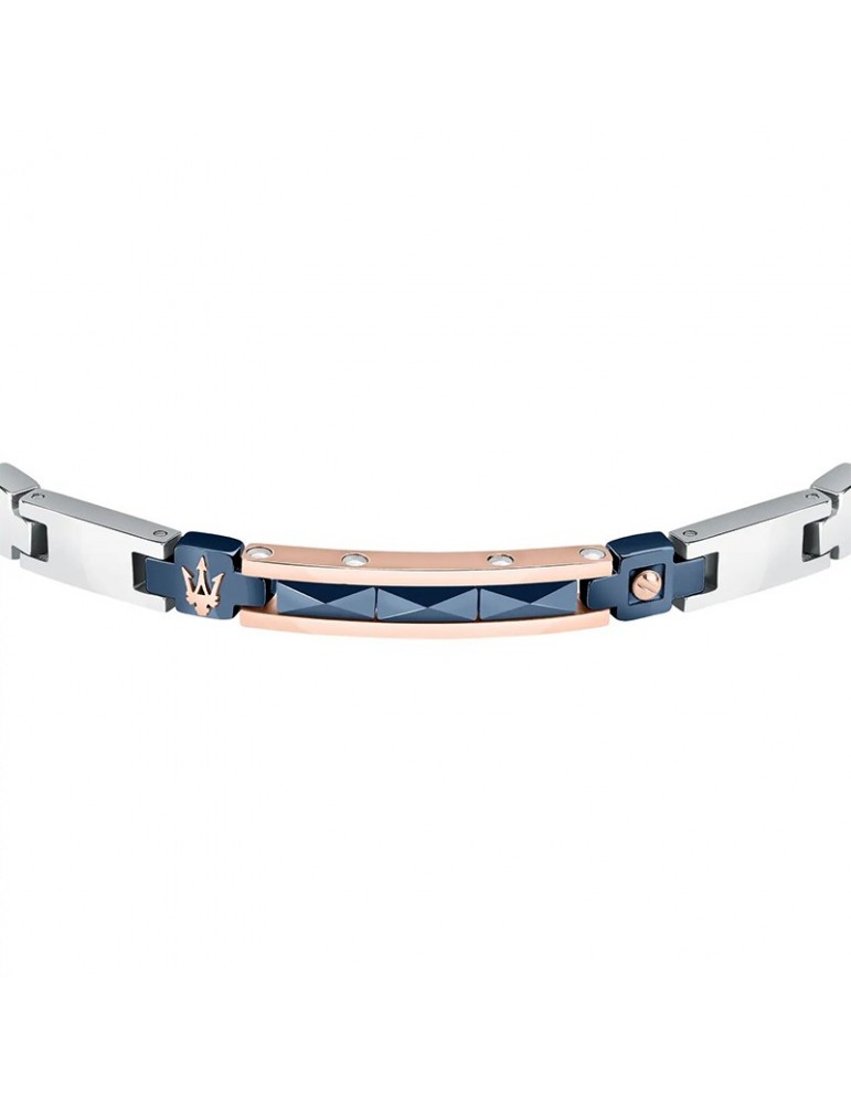 Bracciale Maserati - Ceramic - Elementi Neri -Tridente Rosè-JM224ATZ38