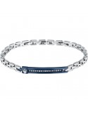 Bracciale Maserati - Iconic - Targa Blu - Cristalli Bianchi-JM224AVD40