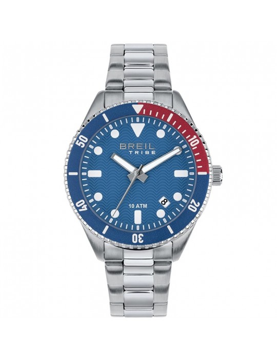 Orologio Breil Tribe - Overhand - Silver - 39mm - Blu e Rosso - EW0717