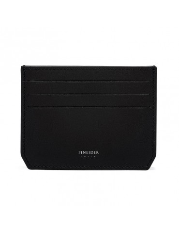 Pineider Credit Card Holder - in Black Smooth Calfskin with 6 compartments - 0