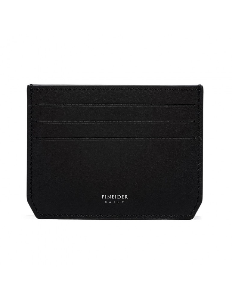 Pineider Credit Card Holder - in Black Smooth Calfskin with 6 compartments - 0