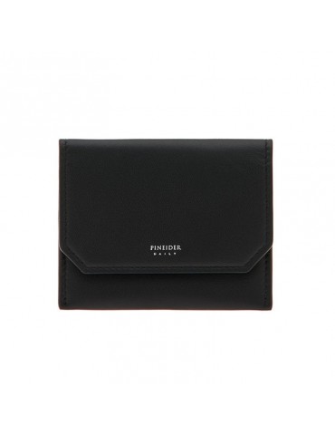 Pineider Credit Card Holder - in Black Smooth Calfskin with Flap - 0 2