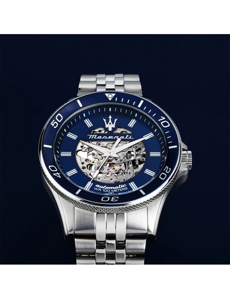 Maserati Watch - Sfida - Automatic - Silver - 44mm-Blue-R8823140011