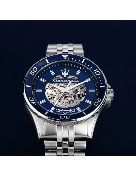 Maserati Watch - Sfida - Automatic - Silver - 44mm-Blue-R8823140011