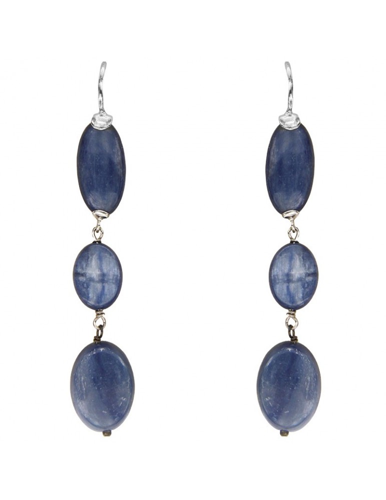 Orecchini Della Rovere - in Argento 925% - Elementi di Cianite Pendenti - ORDRP078