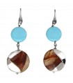 Della Rovere Earrings - in 925% Silver with Turquoise Paste and Quartz