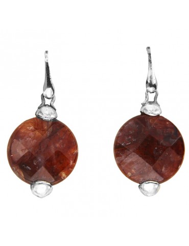 Della Rovere Earrings - 925% Silver Pendants - Ferruginous Quartz - ORDRP048