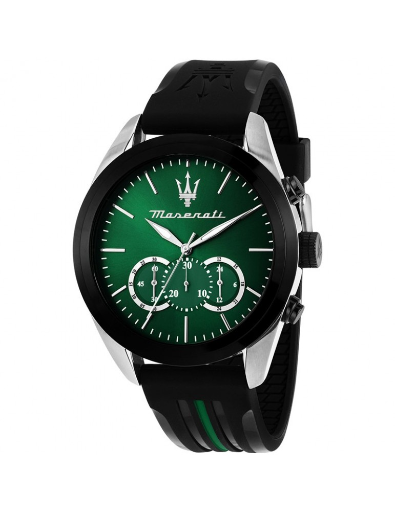 Orologio Maserati - Traguardo - Cronografo-Nero-45mm-Verde-R8871612043