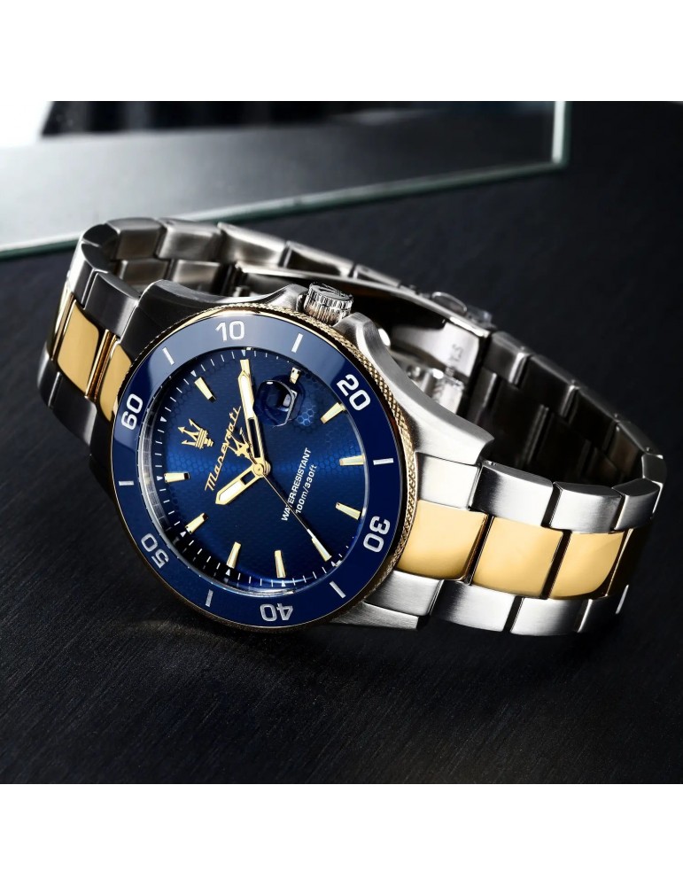 Special Pack Maserati - Competizione -Silver-Gold-43mm-Blue-R8873600007
