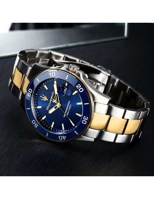 Special Pack Maserati - Competizione -Silver-Gold-43mm-Blue-R8873600007