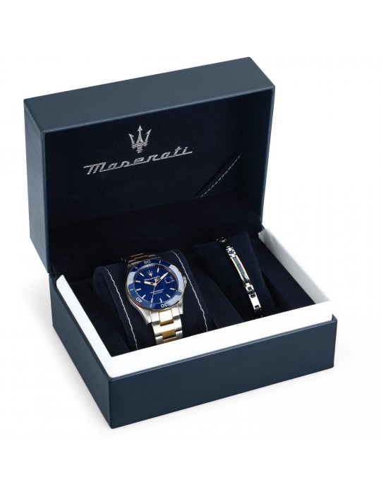 Special Pack Maserati - Competizione -Silver-Gold-43mm-Blue-R8873600007